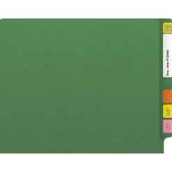 Medical Arts Press Reinforced End Tab File Folder, Straight Cut, Letter-Size, Green, 50/Box (S-01602-GRN)