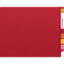 Medical Arts Press Reinforced End Tab File Folder, Straight Cut, Letter-Size, Red, 50/Box (S-01602-RED)