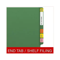 Medical Arts Press Reinforced End Tab File Folder, Straight Cut, Letter-Size, Green, 50/Box (S-01502-GRN)