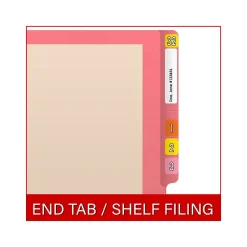 Medical Arts Press Reinforced End Tab File Folder, Straight-Cut, Letter Size, Manila/Pink, 50/Box (S-09473-PNK)