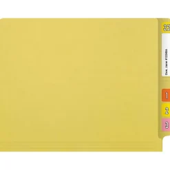 Medical Arts Press Reinforced End Tab File Folder, Straight Cut, Letter-Size, Yellow, 50/Box (S-01601-YLW)