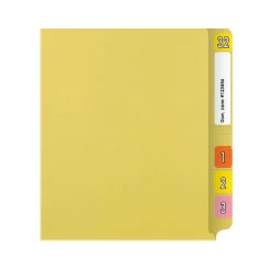 Medical Arts Press Reinforced End Tab File Folder, Straight Cut, Letter-Size, Yellow, 50/Box (S-01601-YLW)