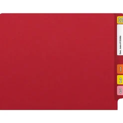 Medical Arts Press Reinforced End Tab File Folder, Straight Cut, Letter-Size, Red, 50/Box (S-01501-RED)