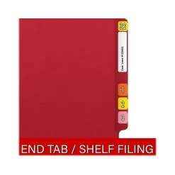 Medical Arts Press Reinforced End Tab File Folder, Straight Cut, Letter-Size, Red, 50/Box (S-01601-RED)