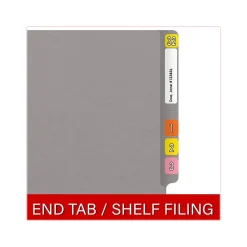 Medical Arts Press Reinforced End Tab File Folder, Straight Cut, Letter-Size, Gray, 50/Box (S-01602-GRY)