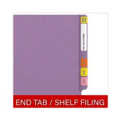 Medical Arts Press Reinforced End Tab File Folder, Straight Cut, Letter-Size, Lavender, 50/Box (S-01502-LAV)
