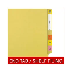 Medical Arts Press Reinforced End Tab File Folder, Straight Cut, Letter-Size, Yellow, 50/Box (S-01502-YLW)