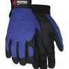 Memphis Gloves® Fasguard™ Clarino® Synthetic Leather Palm Multi-Task Gloves, Blue/Black, Extra-Large
