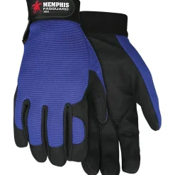 Memphis Gloves® Fasguard™ Clarino® Synthetic Leather Palm Multi-Task Gloves, Blue/Black, Extra-Large