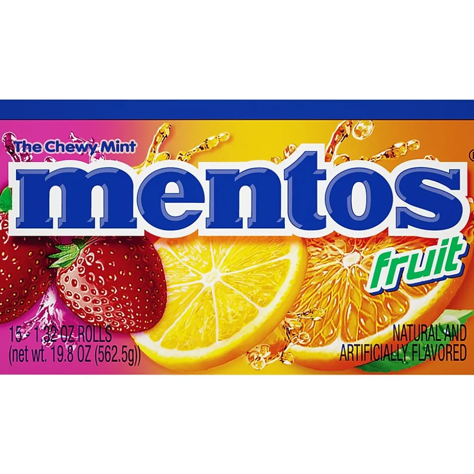 Mentos® Chewy Fruit Tablets, 15 Packs/Box