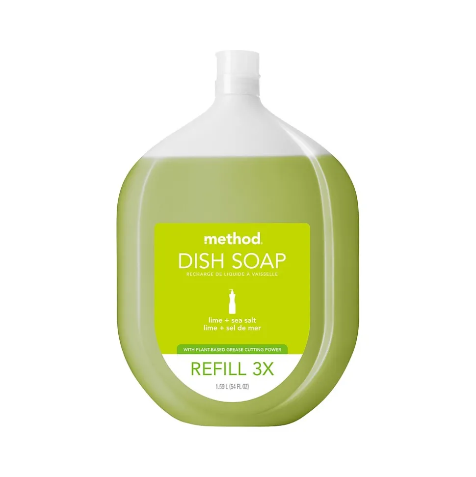 Method Liquid Dish Soap Refill, Lime + Sea Salt, 54 oz. (10575)