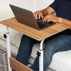 Mind Reader 21.75" Adjustable Standing Desk Laptop Stand, Brown/White (OBRJUST-BRN)