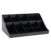 Mind Reader 11 Compartment Plastic Condiments Countertop Organizer, Black (COMORG-BLK)