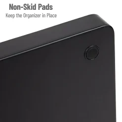 Mind Reader 14 Compartment Plastic Cup and Condiments Countertop Organizer, Black (COMORG2-BLK)