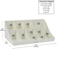 Mind Reader 11 Compartment Plastic Coffee Cup and Condiment Organizer, White (COMORG-WHT)