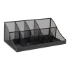 Mind Reader 11 Compartment Metal Coffee Cup and Condiment Organizer, Black (COMORGMESH-BLK)