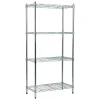 Mind Reader 4 Shelf Adjustable Garage Shelving, 11.75"W, Chrome Plate (4TSHELVU-SIL)