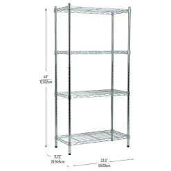 Mind Reader 4 Shelf Adjustable Garage Shelving, 11.75