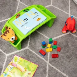 Mind Reader 10.75" x 22.25" Plastic Kids' Lap Desk Activity Tray, Green, 2/Pack (2KIDLAP-GRN)