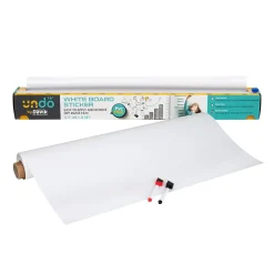 Mind Reader Adhesive Dry-Erase Whiteboard Roll with Dry Erase Markers, 24" x 10' (DWBER-WHT)