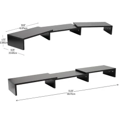 Mind Reader Adjustable Dual Monitor Stand Desktop Organizer, Black (MDFMOND-BLK)