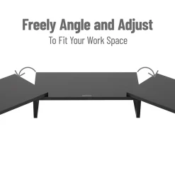 Mind Reader Adjustable Dual Monitor Stand Desktop Organizer, Black (MDFMOND-BLK)