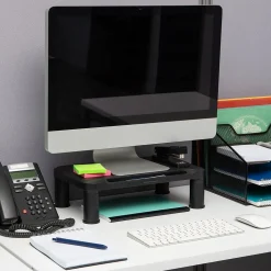 Mind Reader Adjustable Monitor Stand, Black, 2/Pack (2SMPLMON-BLK)