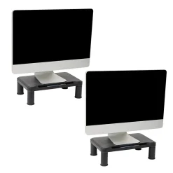 Mind Reader Adjustable Monitor Stand, Black, 2/Pack (2SMPLMON-BLK)