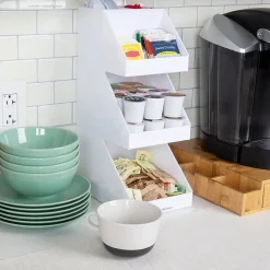 Mind Reader 5-Compartment Acrylic Coffee Organizer, White (3TCORG-WHT)