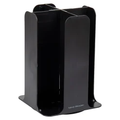 Mind Reader 4-Compartment Cup and Lid Carousel Coffee Countertop Organizer, Black (CDISP-BLK)
