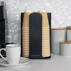 Mind Reader 4-Compartment Cup and Lid Carousel Coffee Countertop Organizer, Black (CDISP-BLK)