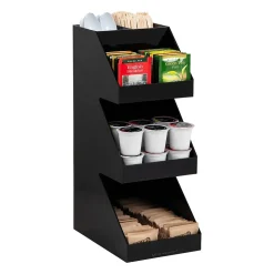 Mind Reader 5-Compartment Coffee, Tea, Utensil and Condiment Countertop Organizer, Black (3TCORG-BLK)
