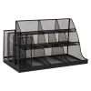 Mind Reader 14-Compartment Metal Coffee Cup and Condiment Organizer, Black (CMG2MESH-BLK 14)