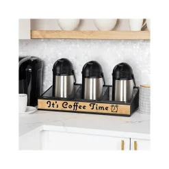 Mind Reader 3-Compartment Metal Serving Coffee Station, Black (COFFEETIME-BLK)