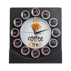 Mind Reader 12-Compartment Plastic Coffee Clock Pod Organizer, Black/White (PODCLOCK-BLK)
