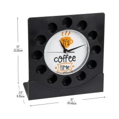 Mind Reader 12-Compartment Plastic Coffee Clock Pod Organizer, Black/White (PODCLOCK-BLK)