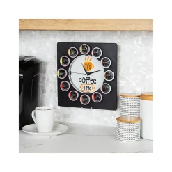Mind Reader 12-Compartment Plastic Coffee Clock Pod Organizer, Black/White (PODCLOCK-BLK)