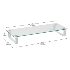 Mind Reader Contemporary Monitor Stand and Laptop Riser, Clear (GLASS-CLR)