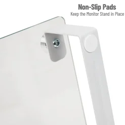 Mind Reader Contemporary Monitor Stand and Laptop Riser, Clear (GLASS-CLR)