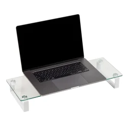 Mind Reader Contemporary Monitor Stand and Laptop Riser, Clear (GLASS-CLR)