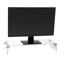 Mind Reader Desktop Organizer Riser Monitor Stand, Clear (ACRMON-CLR)