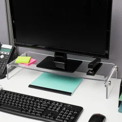 Mind Reader Desktop Organizer Riser Monitor Stand, Clear (ACRMON-CLR)
