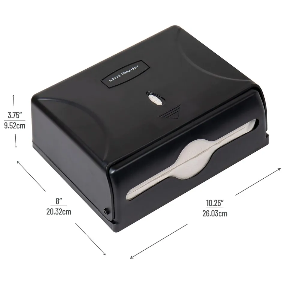 Mind Reader Folded Paper Towel Dispenser, Black (PTWIDE-BLK)
