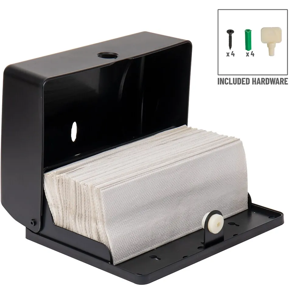 Mind Reader Folded Paper Towel Dispenser, Black (PTWIDE-BLK)