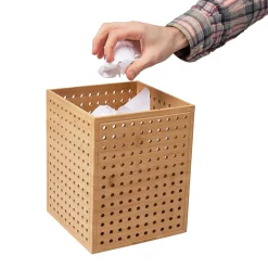 Mind Reader Lattice Collection Bamboo Wastepaper Basket Set, 1.9 and 2.6 Gallon, Brown (2LATGARB-BRN)