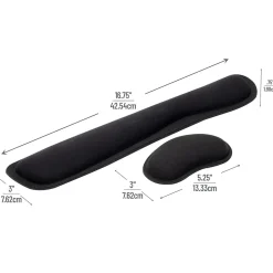 Mind Reader Memory Foam Gaming Ergonomic Keyboard and Mouse Wrist Rest Set, Black (WRESTGEL-BLK)