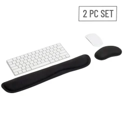 Mind Reader Memory Foam Gaming Ergonomic Keyboard and Mouse Wrist Rest Set, Black (WRESTGEL-BLK)