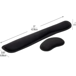 Mind Reader Memory Foam Gaming Ergonomic Keyboard and Mouse Wrist Rest Set, Black, 3/Pack (3WRESTGEL-BLK)