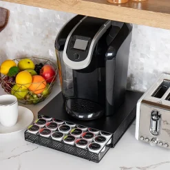 Mind Reader Metal Single Serve Coffee Pod Drawer, 36 Pod Capacity, Black (MTRAY-BLK)