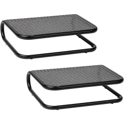 Mind Reader Monitor Stand and Ventilated Desktop Organizer, Black, 2/Pack (2CHORDMON-BLK)